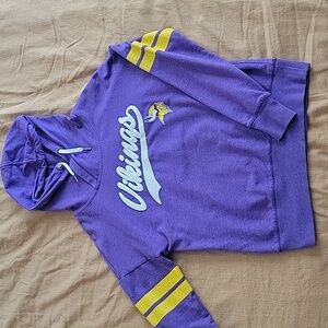 Small, purple, drawstring Vikings hoodie